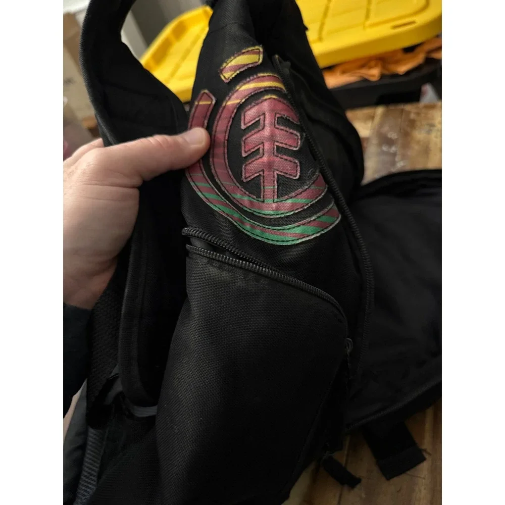 Element Mohave Skate Backpack Black Rasta Logo Skateboard Straps Laptop Sleeve